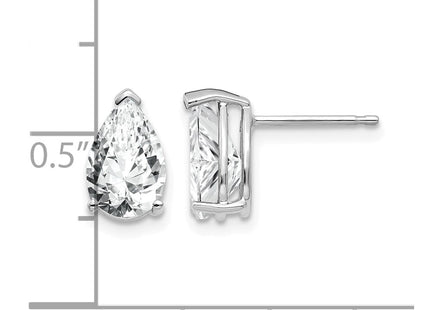 14K white gold cubic zirconia earrings, further view