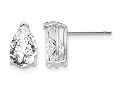 14K white gold cubic zirconia earrings