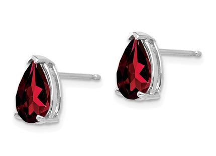 14K white gold garnet earrings