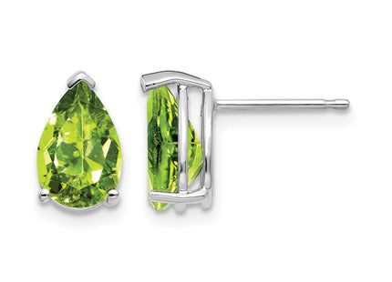 14K white gold peridot earrings
