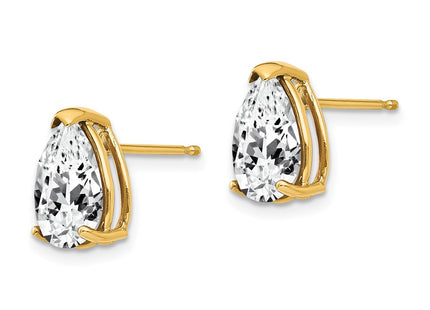 14K gold cubic zirconia earrings, alternate view