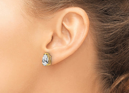 14K gold cubic zirconia earrings, another view
