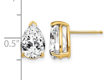 14K gold cubic zirconia earrings, further view