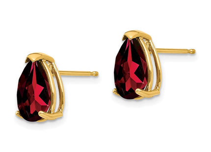 14k Garnet Pear Stud Earrings (Style XE83GA)