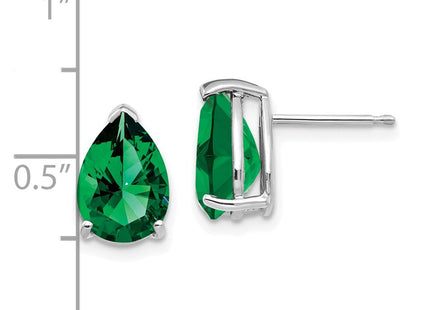 14k White Gold Mount St. Helens Pear Stud Earrings (Style XE83WMS)