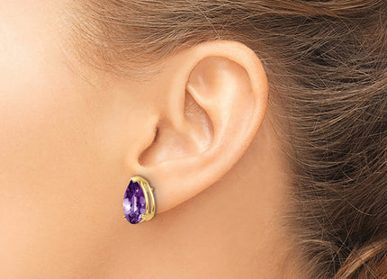 14k Yellow Gold Earrings Style XE84AM - Classique Jewelry Inc.