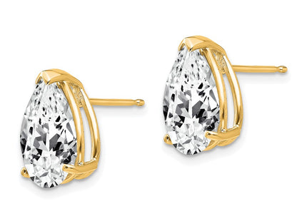 14K gold cubic zirconia earrings, alternate view