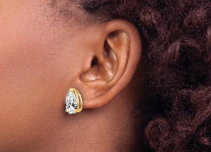 14K gold cubic zirconia earrings, another view