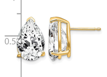 14K gold cubic zirconia earrings, further view