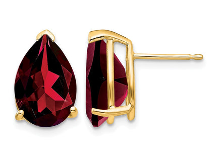 14K gold garnet stud earrings