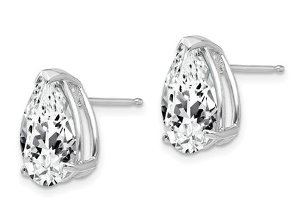 14K white gold cubic zirconia earrings, alternate view