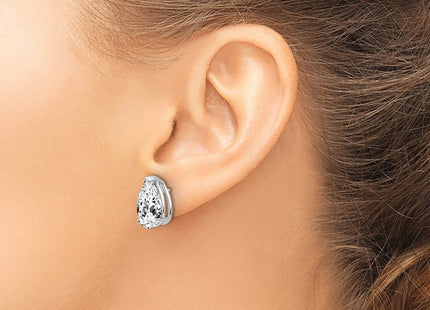 14K white gold cubic zirconia earrings, another view