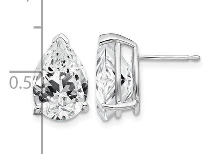 14K white gold cubic zirconia earrings, further view