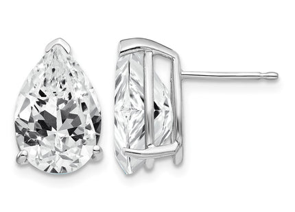 14K white gold cubic zirconia earrings