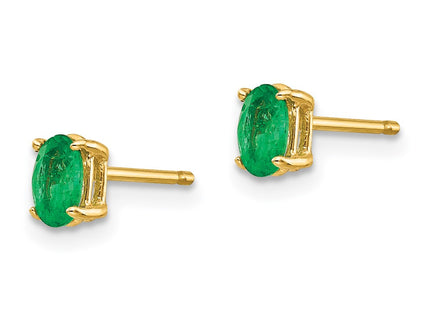 14K gold emerald earrings, alternate view