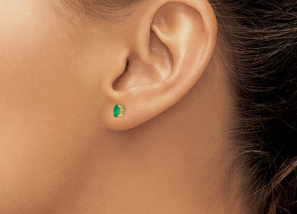 14K gold emerald earrings, another view