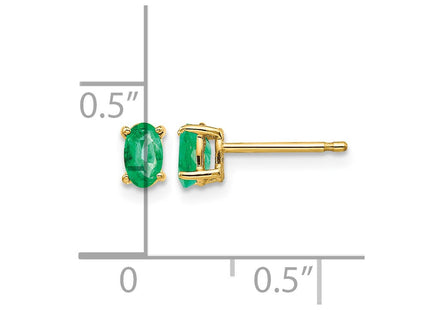 14K gold emerald earrings, further view
