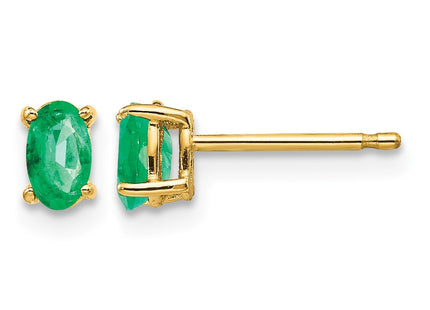 14K gold emerald earrings