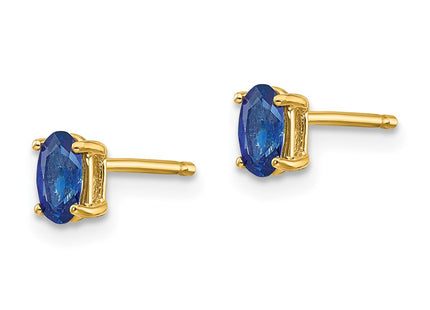 14K gold sapphire earrings, alternate view