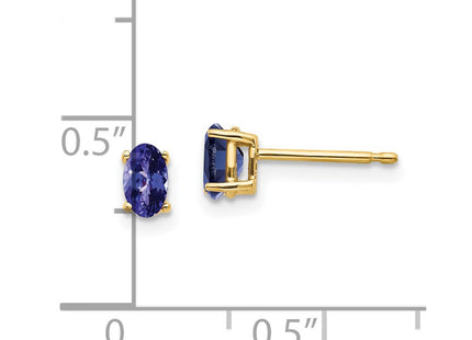 14K gold tanzanite earrings, alternate view