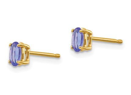 14K gold tanzanite earrings, another view