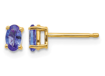 14K gold tanzanite earrings