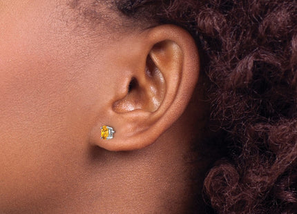 14K white gold citrine oval earrings, another view