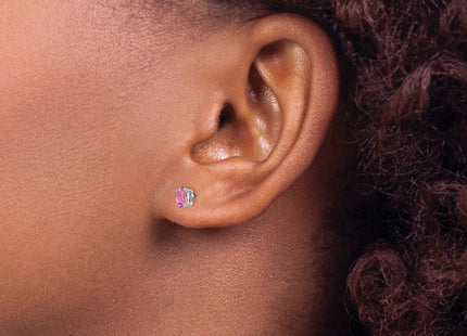 14K white gold sapphire earrings, another view