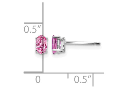 14K white gold sapphire earrings, further view