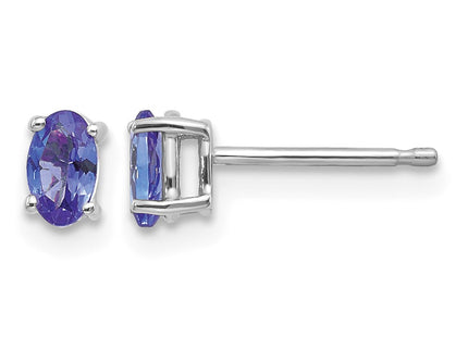 14K white gold tanzanite earrings