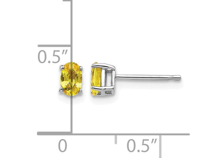14K white gold sapphire earrings, further view