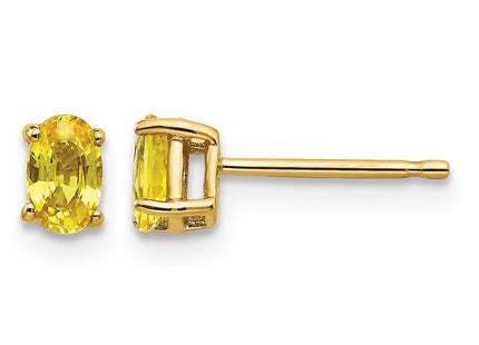 14K yellow gold sapphire earrings