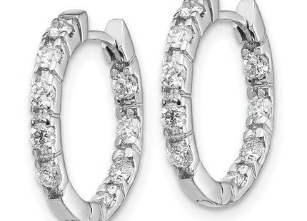 14k White Gold AA Diamond Hinged Hoop Earrings (Style XE865WAA)