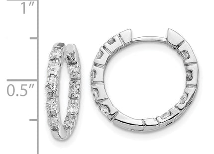 14k White Gold AA Diamond Hinged Hoop Earrings (Style XE865WAA)