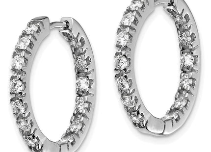 14k White Gold AA Diamond Hinged Hoop Earrings (Style XE866WAA)