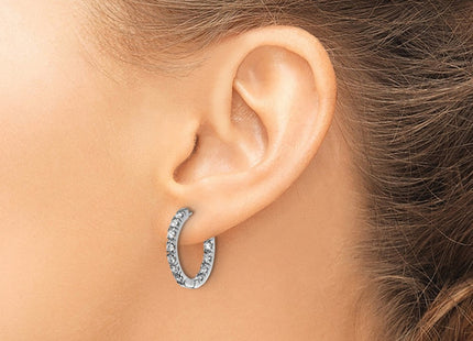 14k White Gold AA Diamond Hinged Hoop Earrings (Style XE866WAA)