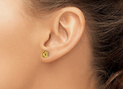 14K gold citrine oval earrings, another view