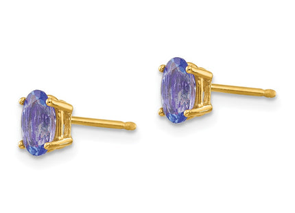 14K gold tanzanite earrings, alternate view
