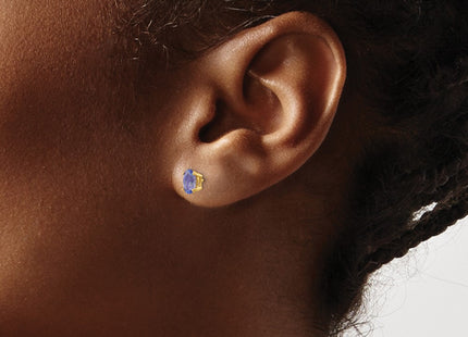 14K gold tanzanite earrings, another view