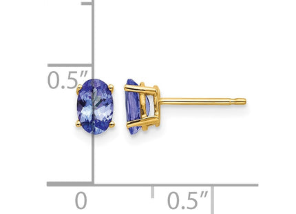 14K gold tanzanite earrings, further view