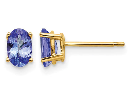 14K gold tanzanite earrings