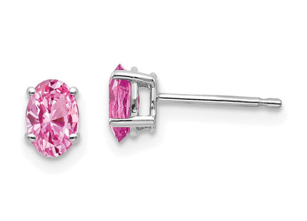 14k White Gold Pink Sapphire Earrings (Style XE86WSP-B)