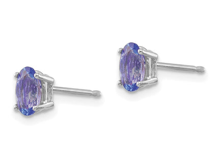 14K white gold tanzanite earrings, alternate view