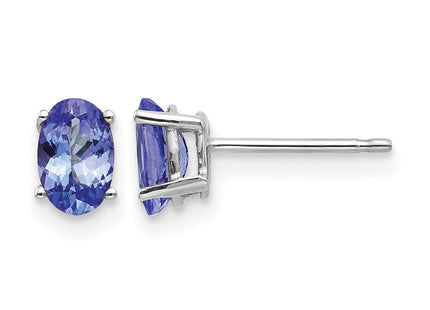 14K white gold tanzanite earrings