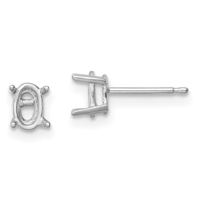 14k Sapphire Post Earrings, 6 x 4mm