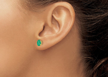 14K gold emerald earrings, another view