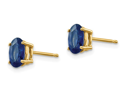 14K gold sapphire earrings, alternate view