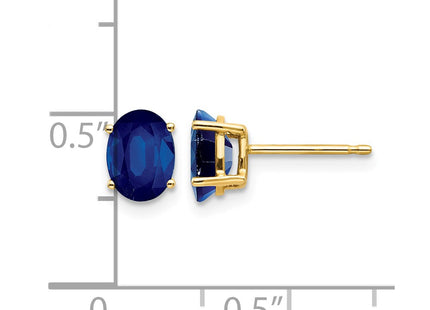 14K gold sapphire earrings, further view