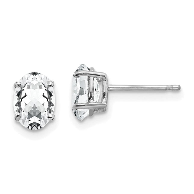 14k Ruby Post Earrings, 7 x 5mm