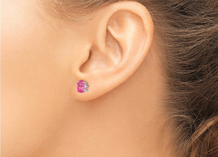 14K white gold spinel earrings, another view